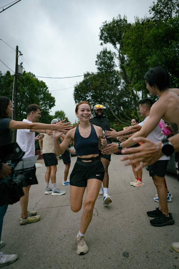 Attendees at a Sweaty Friends event