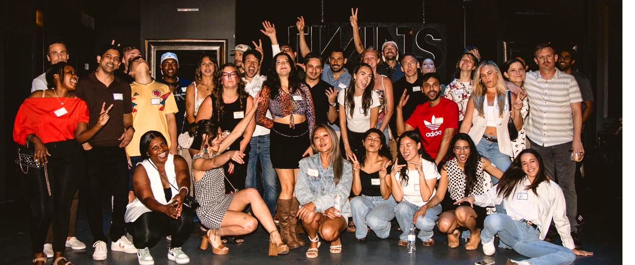 The crowd at the Sweaty Friends June 24 launch event